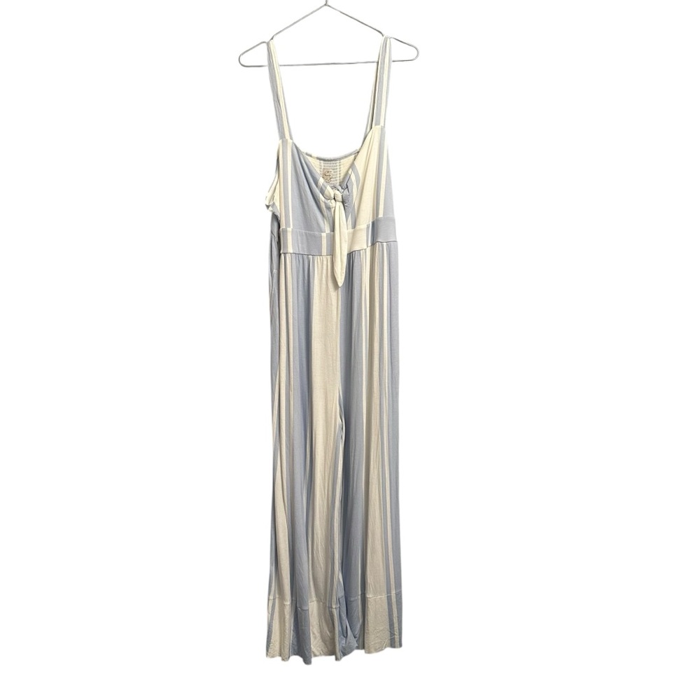 LOFT Blue and White Striped Jumpsuit XL
